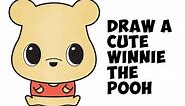 How to Draw Winnie the Pooh (cute / chibi / kawaii) with easy step by step drawing for kids
