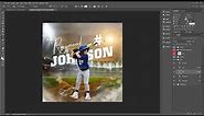 Sports Poster Template | Baseball Digital Background | Baseball Backdrop | Baseball Poster Photoshop