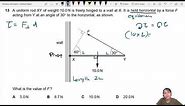 4.2a Ex2 MJ20 P11 Q13 Horizontal Rod Hinged on Wall | May/June 2020 | CIE A Level 9702 Physics