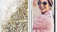 Caka iPhone X Case, iPhone Xs Glitter Case Liquid Series Girls Luxury Fashion Bling Flowing Liquid Floating Sparkle Glitter Cute Soft TPU Case for iPhone X XS (Gold)