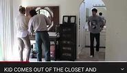 Kid comes out of the closet and parents flip meme #shorts