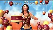 Wonder Woman says Happy Birthday to you with ASL