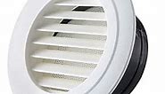 IMOBEINOR Air Vent Louver 6 inch, Round ABS Soffit Vents Exhaust Air Grill Ceiling Vent Cover with Built-in Mesh Screen for Bathroom Kitchen Office Ventilation (6inch)