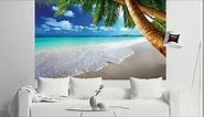 GREAT ART Photo Wallpaper – Palm Beach ‒ Picture Decoration Caribbean Dream Beach Bay Paradise Nature Tropical Island Trees Isle Blue Sky Image Decor Wall Mural (82.7x55.1in - 210x140cm)