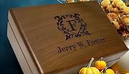 Personalized Keepsake Box | Walnut Wooden Memory Box Gift for Anniversary, Wedding, Valentine, Birthday, Baby Shower, Groomsman | Handmade Keepsake Storage Organizer | Engraved Name Box