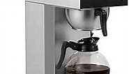 SYBO 12-Cup Commercial Drip Coffee Maker, Pour Over Coffee Maker Brewer with 2 Glass Carafes and Warmers, Stainless Steel Cafetera SF-CB-2GA