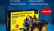Keyestudio 4WD Multi BT Robot Car Kit Upgraded V2.0 W/LED Display  for Arduino Robot Stem EDU /Programming  Robot Car/DIY Kit
