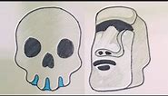 Skull Emoji 💀 | Moai Emoji 🗿 / Moyai Emoji | Emoji Drawings