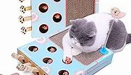 Cat Enrichment Toys - Interactive Whack a Mole Game, Scratching Pad, and Cardboard Box for Indoor Cats