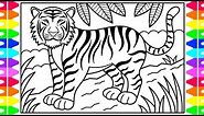 How to Draw a TIGER for Kids 🧡🖤 Tiger Drawing for Kids | Tiger Coloring Pages for Kids