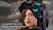 Oil Painting Time Lapse | Steampunk Dark Surrealism Art Portrait