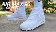 Nike AIR MAX 90 All White On Feet!