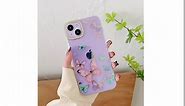 ooooops Glitter Clear Phone Case for iPhone 15 Plus Case for Women Girls, Cute Golden Pink Purple Blue Butterflies Pattern, Slim Hard Protective Case Cover for iPhone 15Plus 6.7'' (Floral Butterfly)
