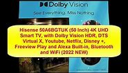 Best Hisense 50A6BGTUK 50 Inch 4K UHD Smart TV 2022 New Simple Reviews