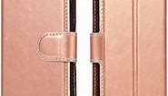QLTYPRI iPhone 6 Plus iPhone 6S Plus Case Premium PU Leather Simple Wallet Case TPU Bumper [Card Slots] [Kickstand] [Magnetic Closure] Shockproof Flip Cover for Apple iPhone 6P iPhone 6SP Rose Gold