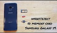 Insert/eject sd memory card Samsung Galaxy s9
