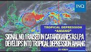 Signal No. 1 raised in Catanduanes, parts of Samar as LPA develops into Tropical Depression Amang