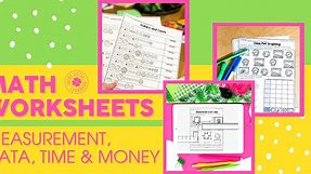 Second Grade Math Worksheets: Measurement, Data, Time & Money