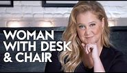 Amy Schumer's Advice on How to Not Give A Shit | Woman with Desk and Chair | InStyle