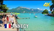 Annecy France, picturesque lake side walking tour, most beautiful town in France 4K