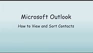 How to View and Sort Contacts in Microsoft Outlook
