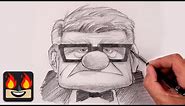 How To Draw Faces | Carl Fredricksen Disney Pixar UP