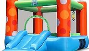 ACTION AIR Bounce House, Inflatable Bounce House with Air Blower, Bouncy Castle with Durable Sewn and Extra Thick, Family Backyard Jump House, Great Gift for Kids