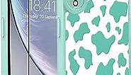 OOK Compatible with iPhone XR Case Cute Cow Print Fashion Slim Lightweight Camera Protective Soft Flexible TPU Rubber for iPhone XR with [Screen Protector]-Green