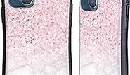 Head Case Designs Officially Licensed Nature Magick Glittery Pink Rose Gold Pastel Glitter Marble Hybrid Case Compatible with Apple iPhone 13