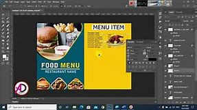 Photoshop Tutorial || Restaurant Food Menu Card Design Design in Photoshop || A4 Size Design