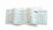 ''Soft-touch Comfort'' Hygienic Full-size Flexible Silicone Washable Keyboard (USB) (White) | KBSTFC106-W by SaniType Sanitary and Hygienic Typing from WetKeys Washable and Waterproof Keyboards