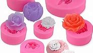 3D Rose Flower Silicone Molds Set, 6 PCS Rose Silicone Molds for Soap Candle Making Handmade Chocolate Candy Cake Decoration