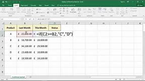 Display a Symbol Conditionally using the IF Function