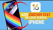 Customize Your iPhone Lock Screen Text - iOS 16 #ios16 #lockscreen
