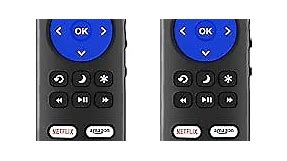 (Pack of 2) Replacement Remote for Roku TV Remote, Universal for Hisense/Onn/TCL/Element/Sharp/Hitachi/LG/Sanyo/JVC/Magnavox/RCA/Philips/Westinghouse Roku Built-in Smart TV, Not for Roku Stick