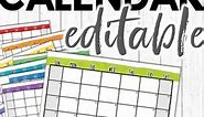 Editable Calendar 2022-2023 Watercolor | Printable and Digital Google Drive