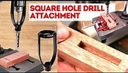 How to Drill a Square Hole with Square Drill Bit | Convert your Drill Press into a Mortising Machine