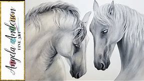 White Horses Acrylic Painting LIVE Tutorial