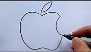 How To Draw Apple Logo Very Easy