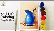 Still Life Painting Step By Step | Using Poster Color | How To Draw Jug with Color | Art Video