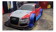 This is going to be wild!! A crazy wide body Audi A6. Follow @stealthbuilt #audi #dtmstyle #widebody #fiberglass #bodykit | Maniacs Garage