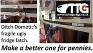 Replace the fragile door latch on your Dometic 3 way fridge with one you can make for yourself.