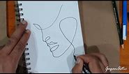 HOW TO DRAW A FEMALE FACE || SINGLE LINE DRAWING || FEMALE PORTRAIT