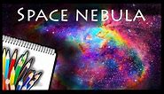 How to Draw a SPACE NEBULA - GALAXY Pencil Color DRAWING