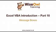 Excel VBA Introduction Part 10 - Message Boxes