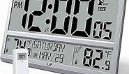Atomic Clock 4.5" Numbers, Atomic Wall Clock with Indoor & Outdoor Temperature，Never Needs Setting, Battery Operated, Date, Time, Wireless Outdoor Sensor, Jumbo Display Easy to Read