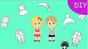 DIY How to make Paper Doll & Clothes. Handmade. Coloring. + Free printable image