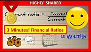 🔴 3 Minutes! Financial Ratios & Financial Ratio Analysis Explained & Financial Statement Analysis