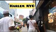THE REAL STREET OF HARLEM NYC. EVENING 4K WALK