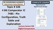 106 4 Bit Comparator IC 7485 Pin Configuration, Truth Table and Explanation